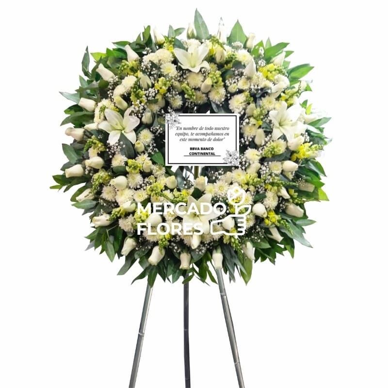 Corona fúnebre densidad floral superior - MERCADO FLORES®