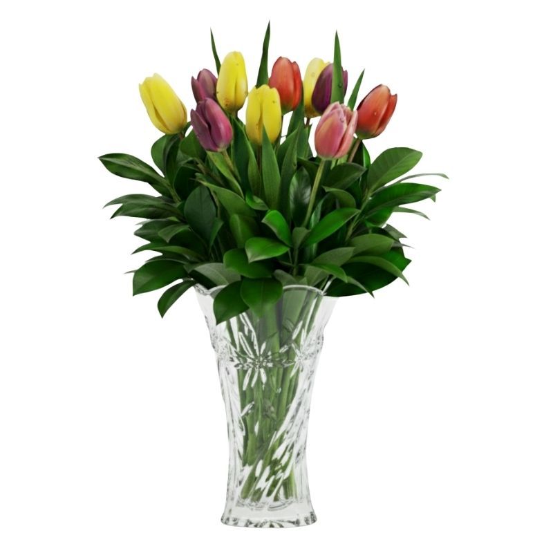 Tulipanes en florero