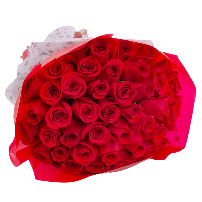 Elegante ramo de rosas rojas premium debidamente seleccionadas - MERCADO FLORES®