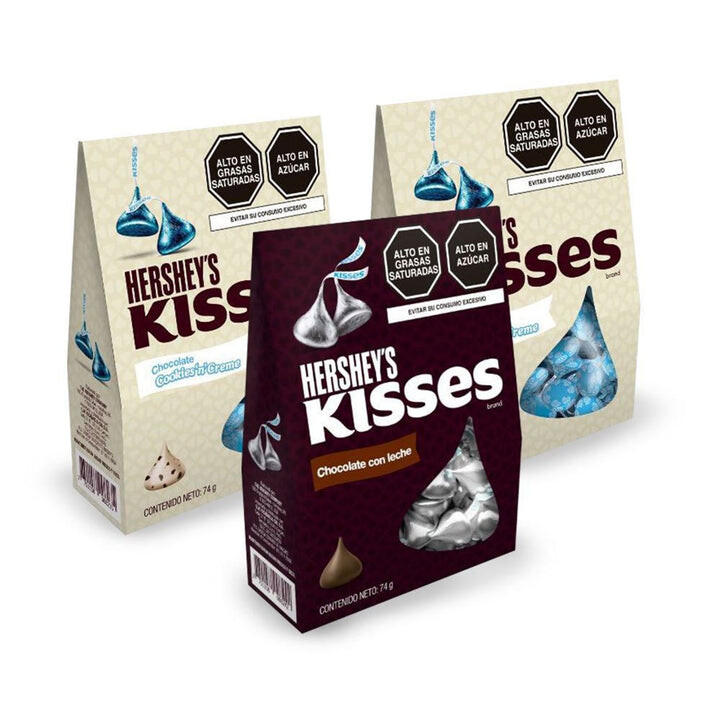 Trío de Chocolates Hershey's Kisses — Surtido de Leche y Cookies 'n' Creme