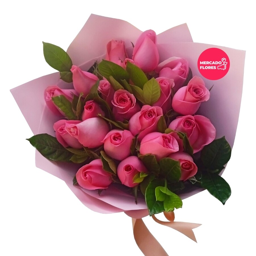 Ramo con 20 rosas seleccionadas y gardenias