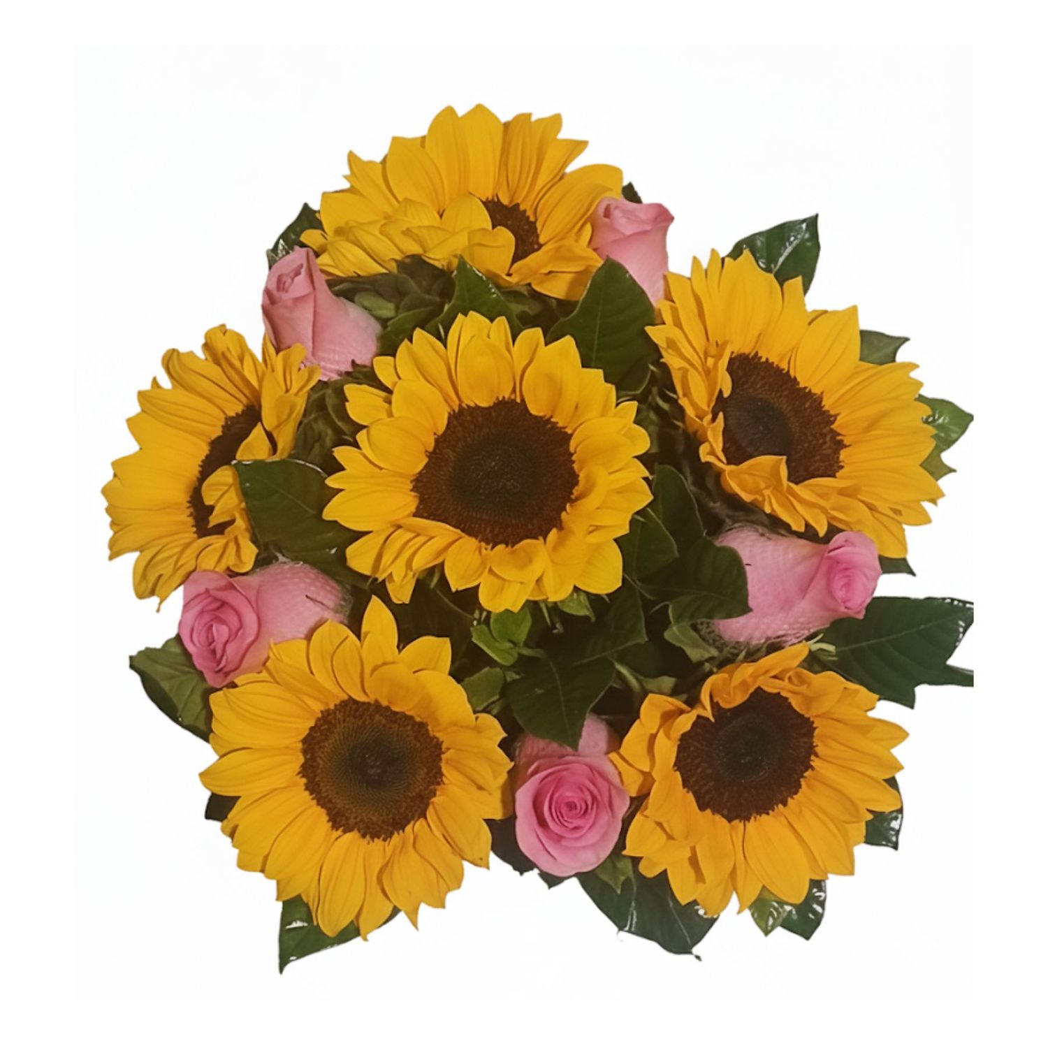 Sombrerera de rosas y girasoles