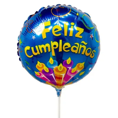 Feliz Cumpleaños — Globo Metálico Circular