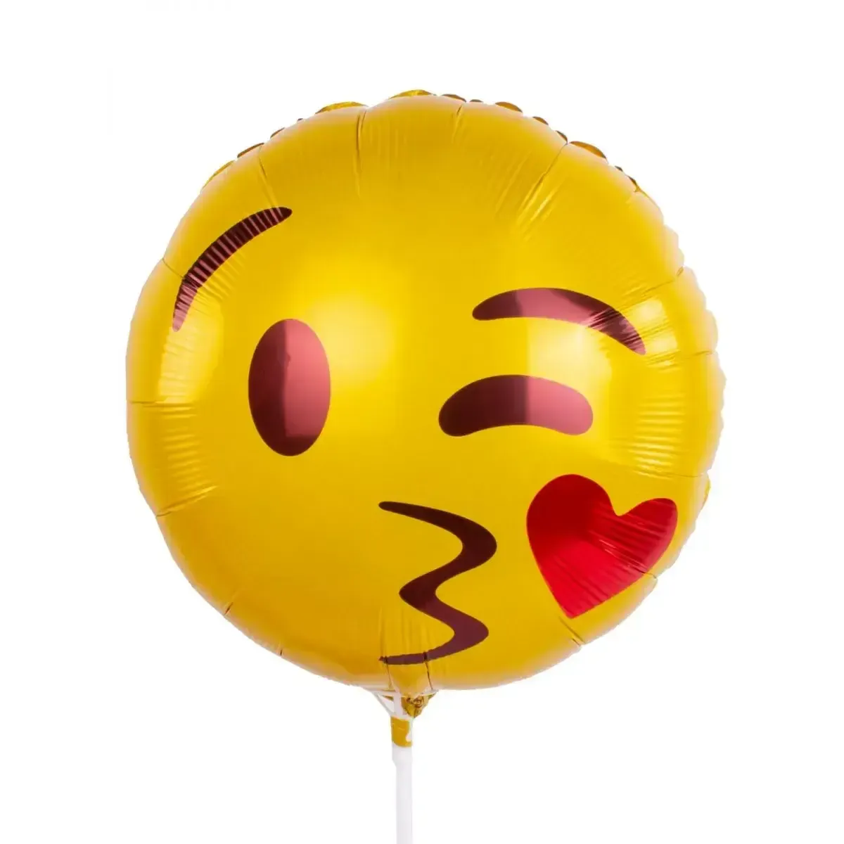 Emoticón Besito — Globo Metálico Circular