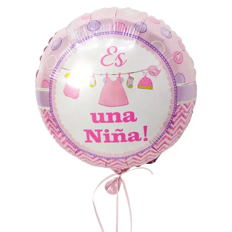 Es Una Niña — Globo Metálico Circular