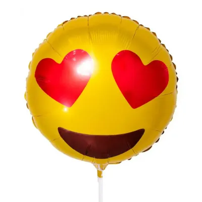 Emoticón Enamorado — Globo Metálico Circular