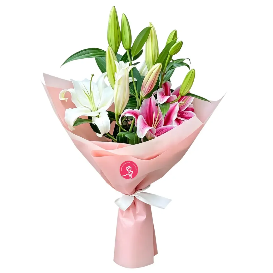 Encanto — Ramo de Lirios Rosados y Blancos