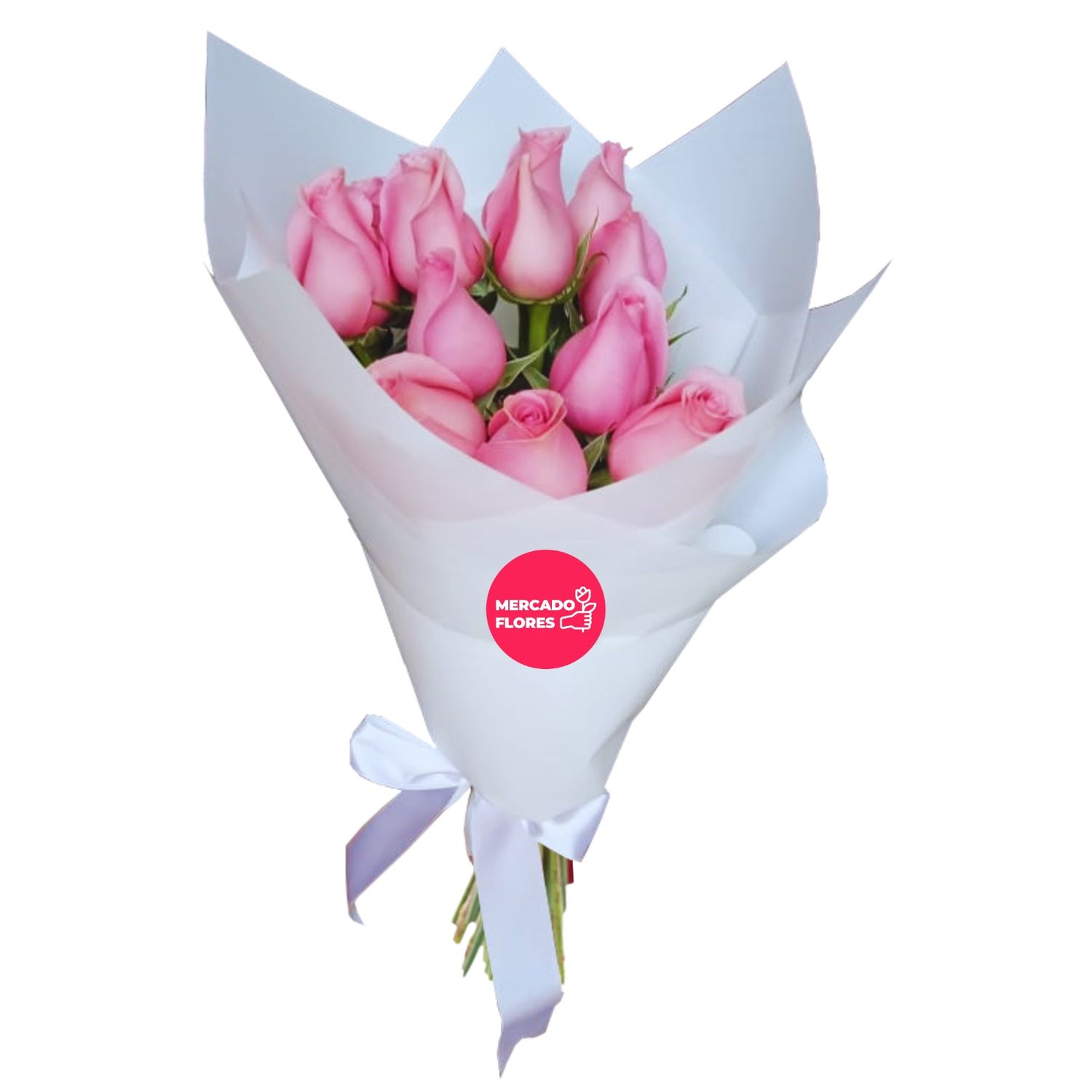 RAMO CIRCULAR DE 12 ROSAS  ROSADAS