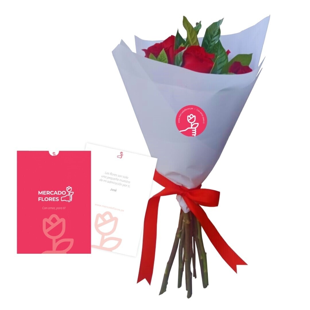 Ramo de rosas -Ramo Pettit de rosas rojas