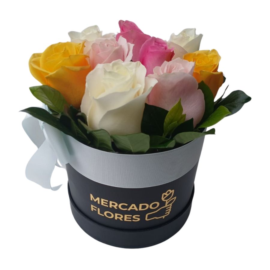 Sombrerera de rosas variados colores