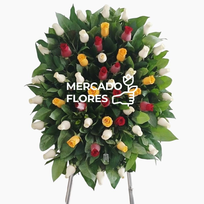 Corona de flores para difunto precio con delivery rápido en todo Lima - MERCADO FLORES®
