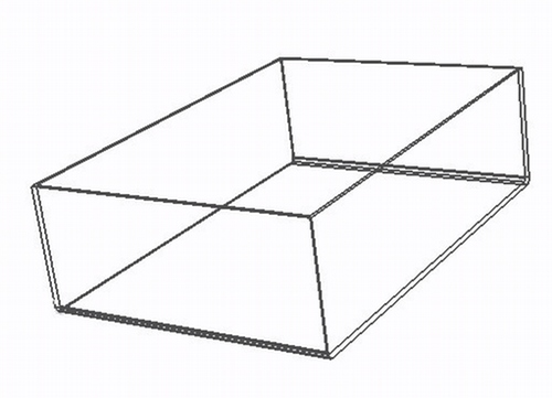 Box rektangel &quot;låg kant&quot;