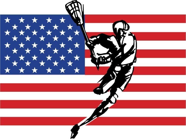 Lacrosse with Flag Team Jones Lacrosse T-Shirt