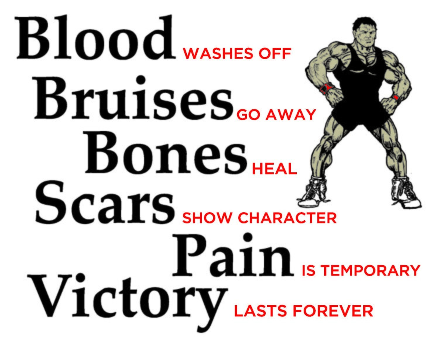 Blood Bruises Bones Scars Pain Victory Team Jones Wrestling T-Shirt
