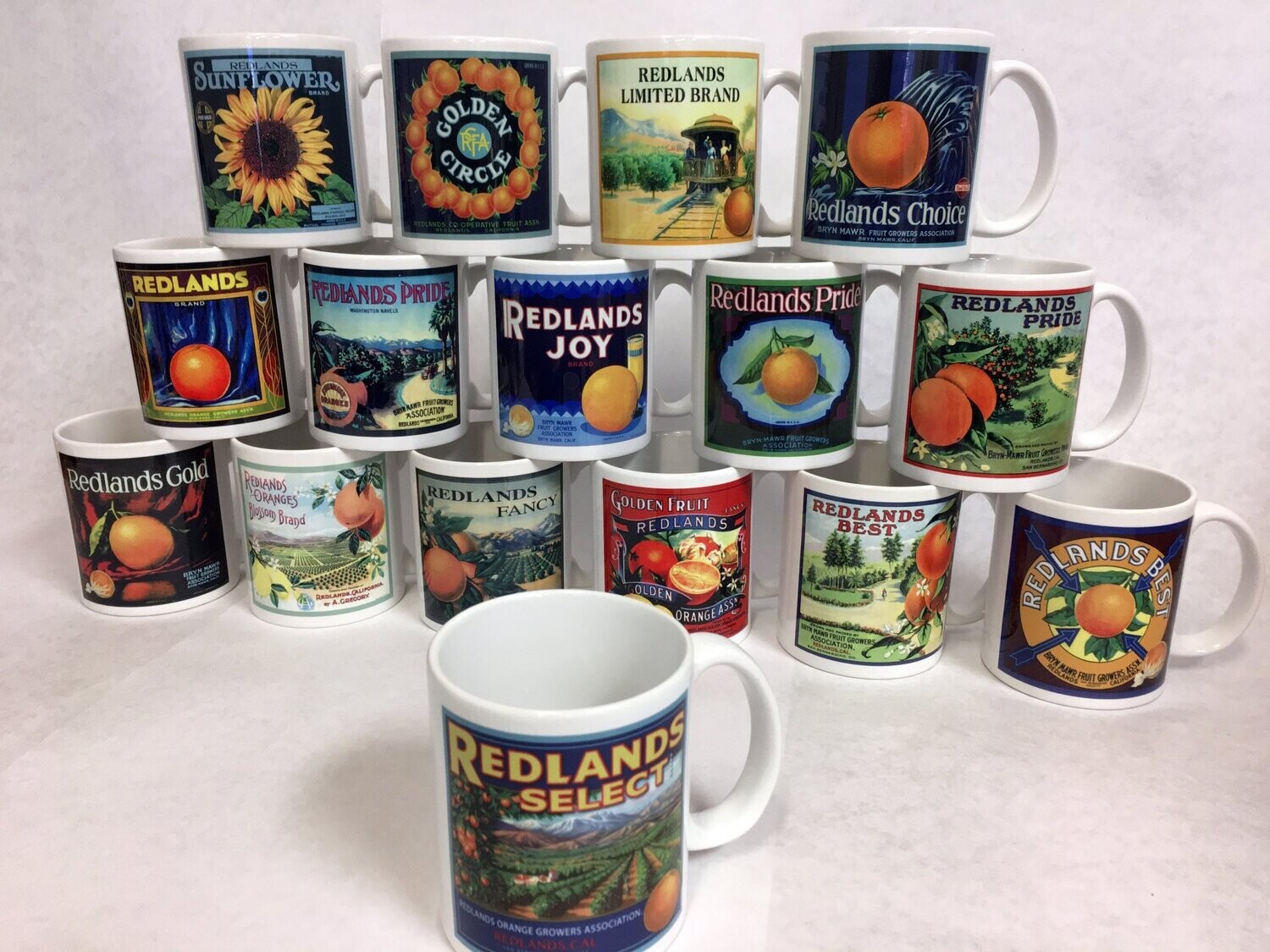 Redlands Crate Label Mugs