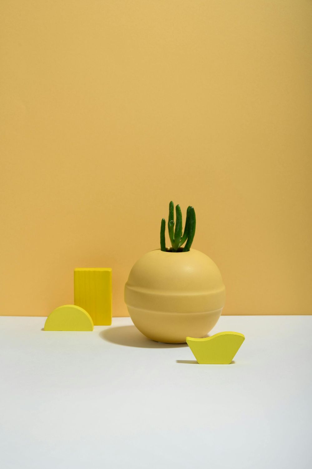 Yellow Ball-Shaped Pot