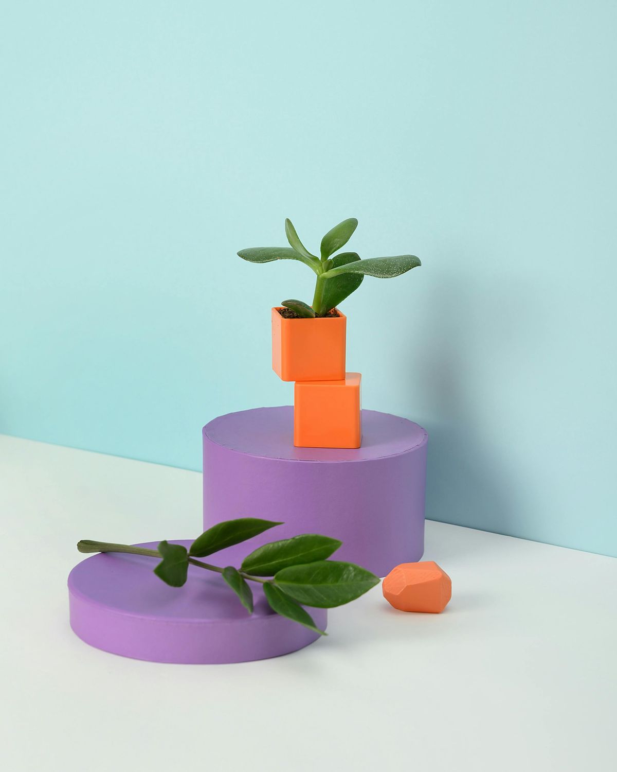Orange cube pot