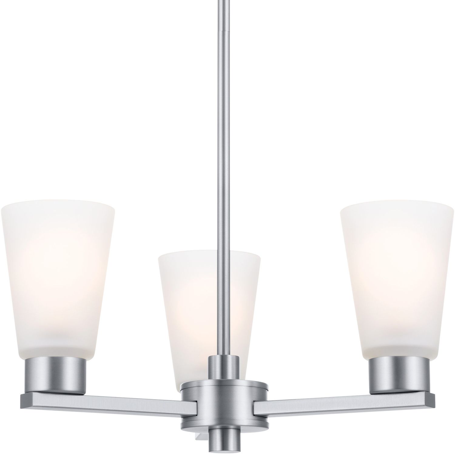 Kichler Stamos 3-Light Brushed Nickel Transitional Led; Dry Rated Chandelier