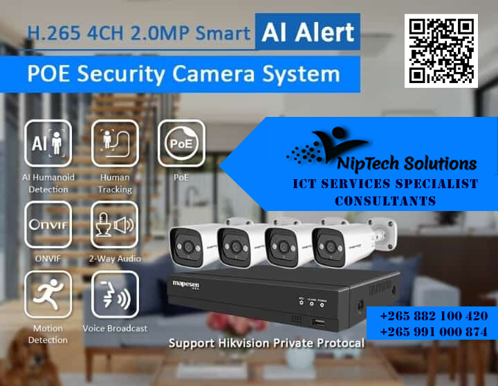 POE Security Camera System
H.265 4CH 2.0MP Smart