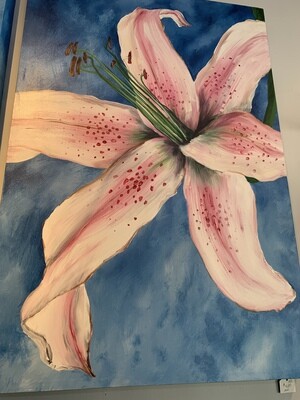 AW133   Pink Lily Painting -