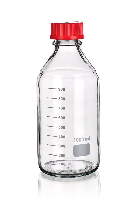 Media Glass Bottles 1 Liter 10/pack