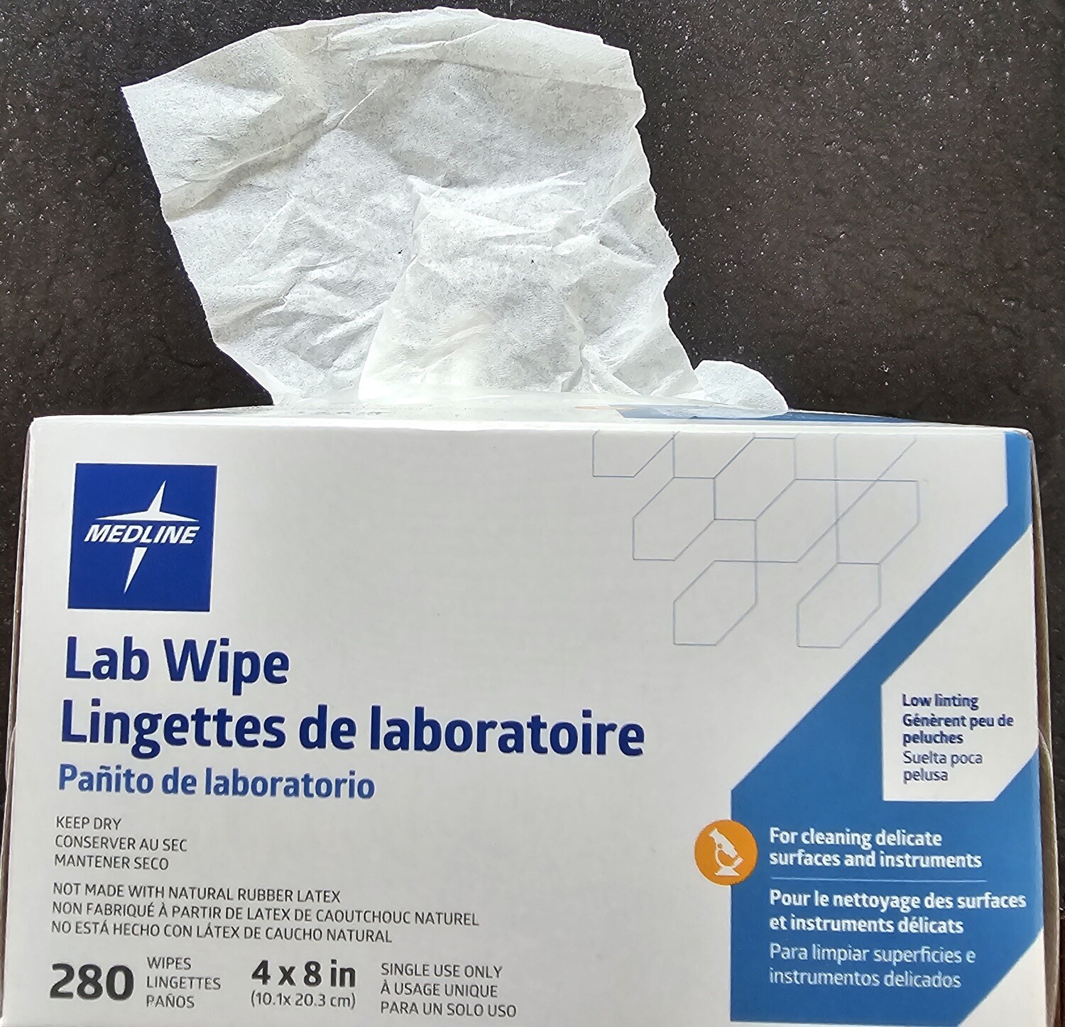 Lab Wipes , 4.5&quot;x 8.5&quot; (1 Master carton of 60) (Compare to Kim Wipes