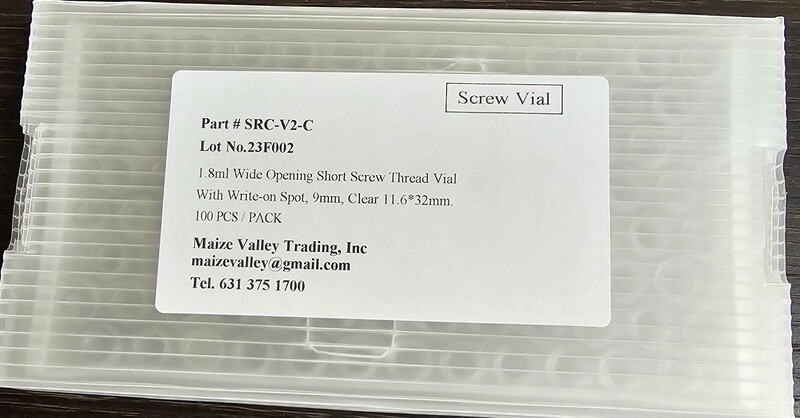 Auto sampler vials, 2ml screw cap type clear borosilicate glass per 100