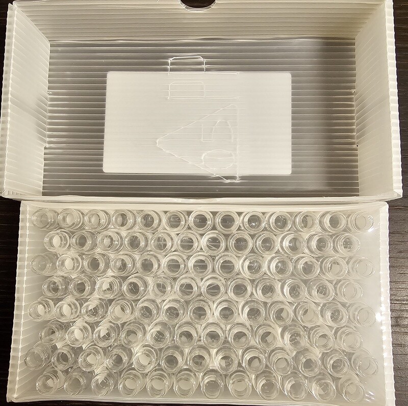 Auto sampler vials, 2ml screw cap type clear borosilicate glass per 100
