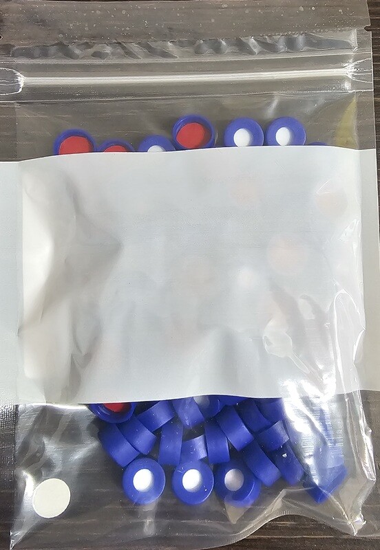 Snap caps with Silicone / PTFE Septa, pre-slit per 100