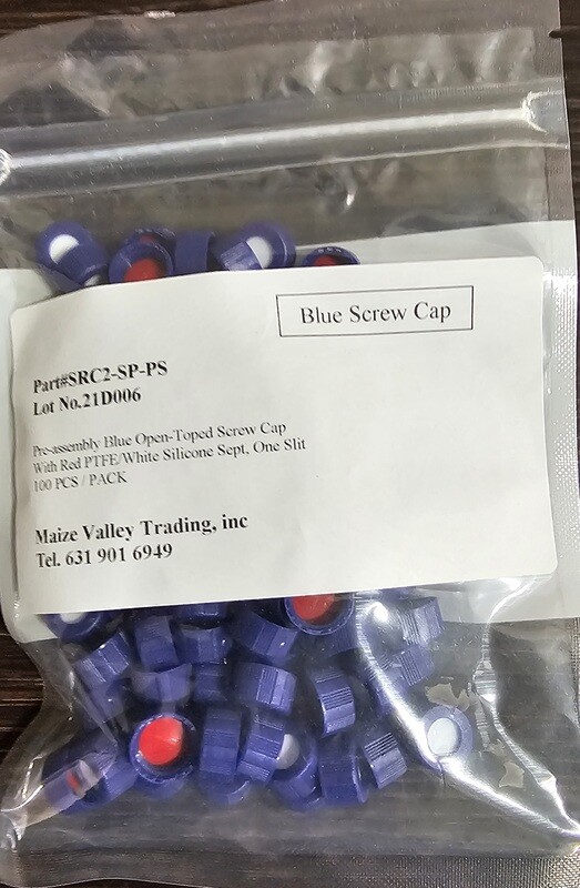 Screw Cap with silicone / PTFE septa, pre-slit for 2 ml vials per 100