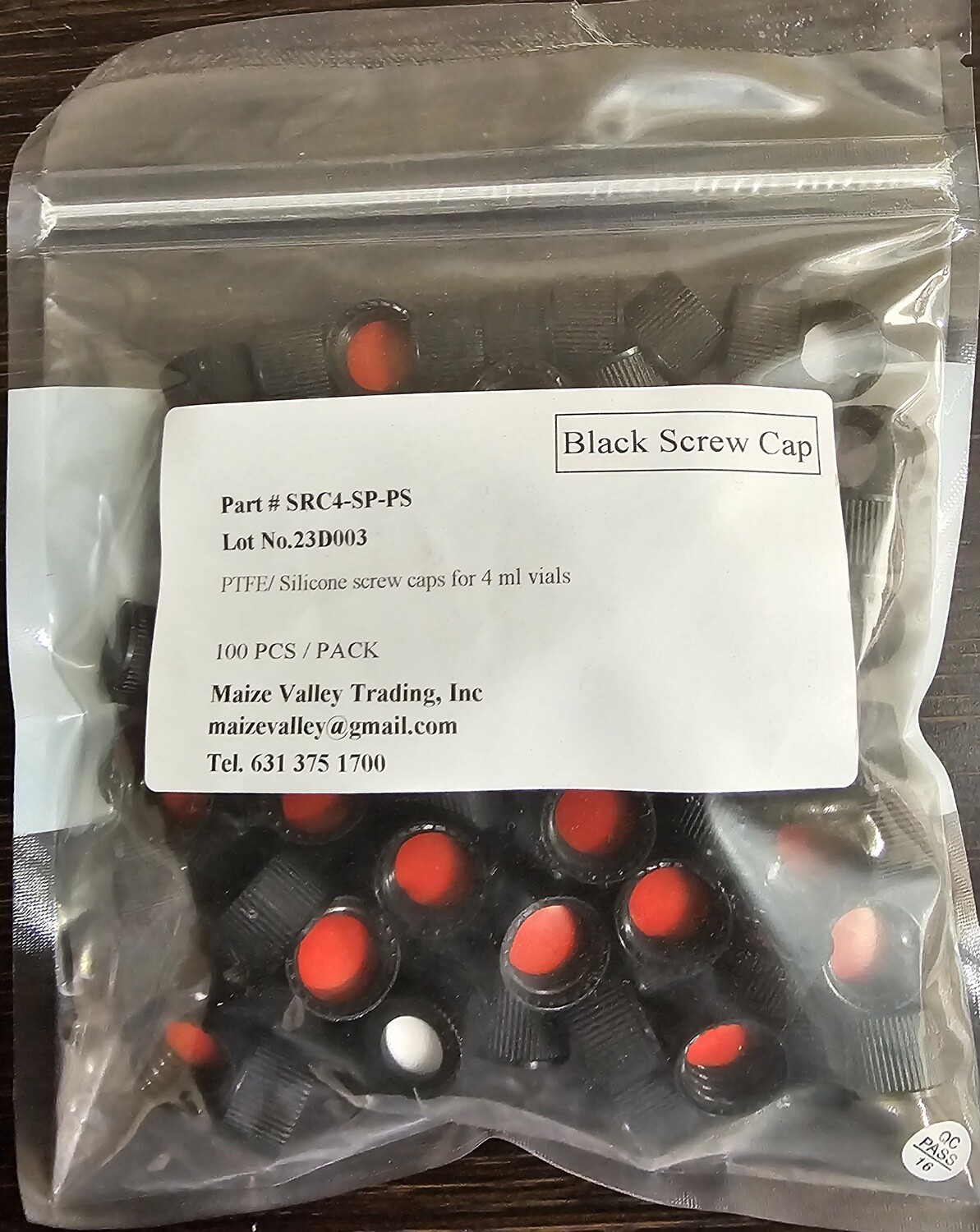 PTFE/ Silicone screw caps for 4 ml vials Preslit per 100