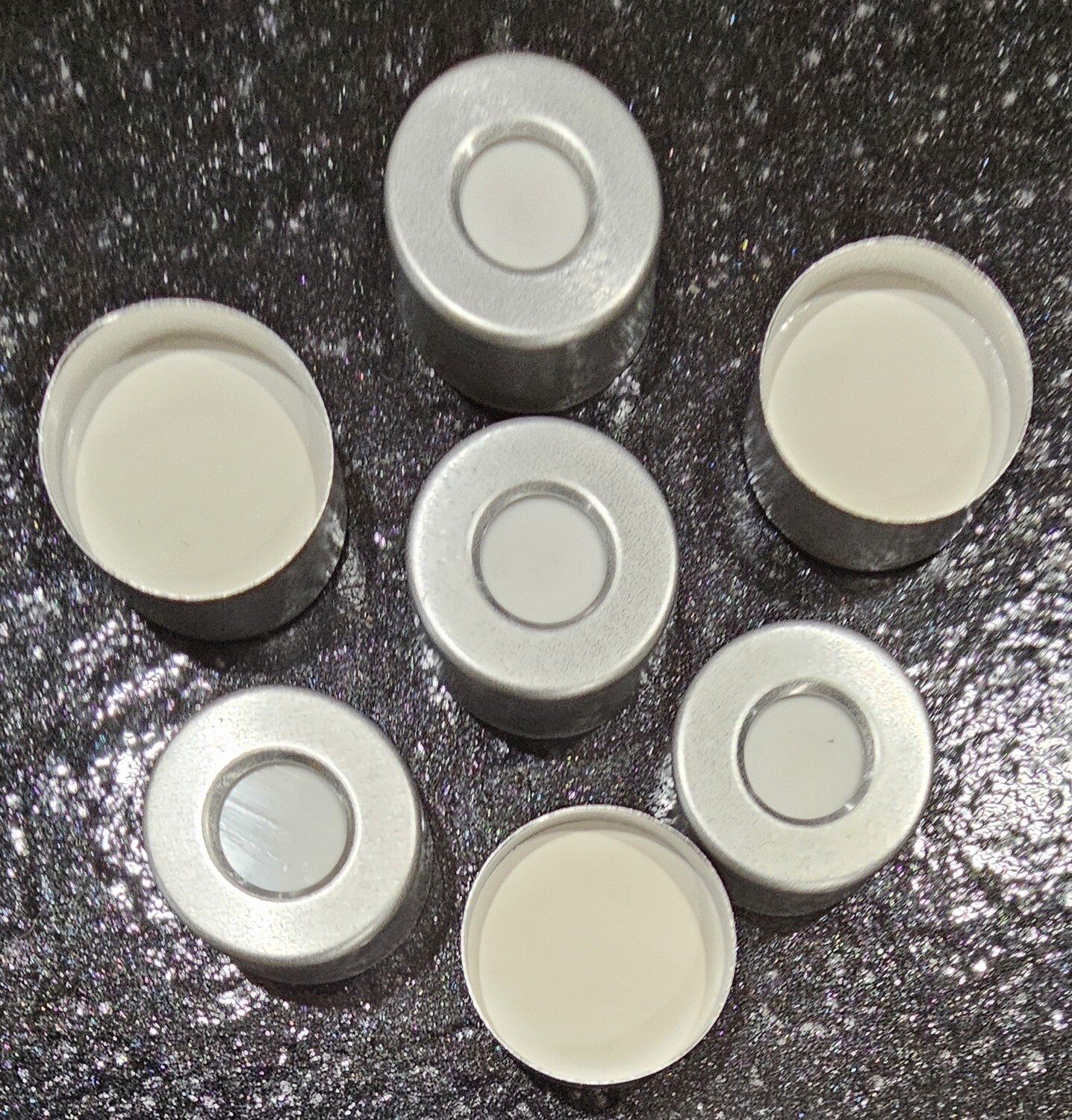 20 mm Aluminium Crimp cap with Natural PTFE/White Silicone septa per 100 #CC-SP