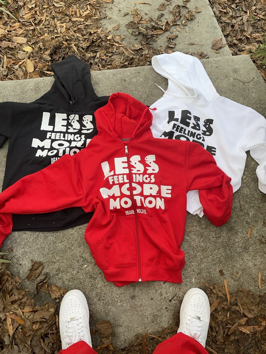 Less feelings more motion hoodie