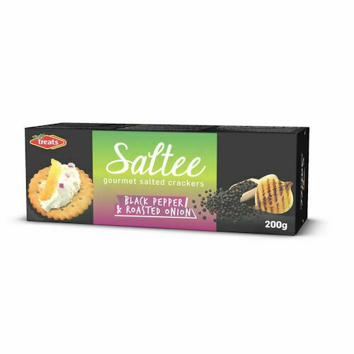 TASTY TREATS SALTEE BLACK PEP ROASTED ONION  12X200GR  CASE
