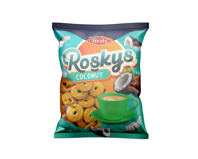 TT ROSKYS COCONUT   350 GR  PER PACK