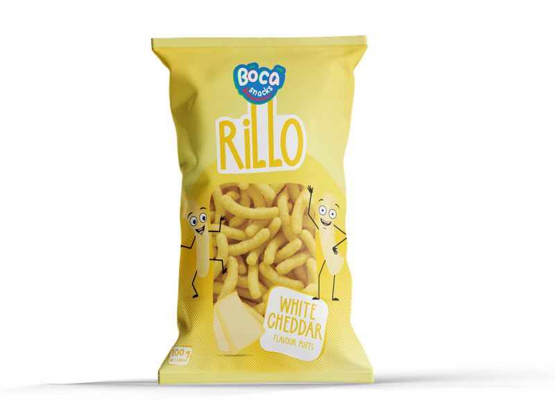 BOCA RILLO WHITE CHEDDAR  20X100 G PER CASE