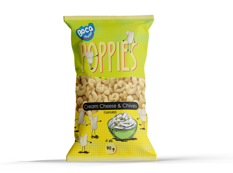BOCA POPPIES CREAM CHEESE AND CHIVES  20 X100GR  PER CASE