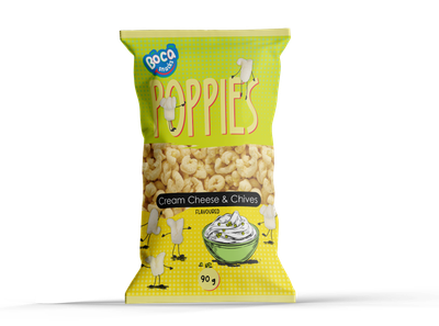BOCA POPPIES CREAM CHEESE AND CHIVES 100GR  PER PACK