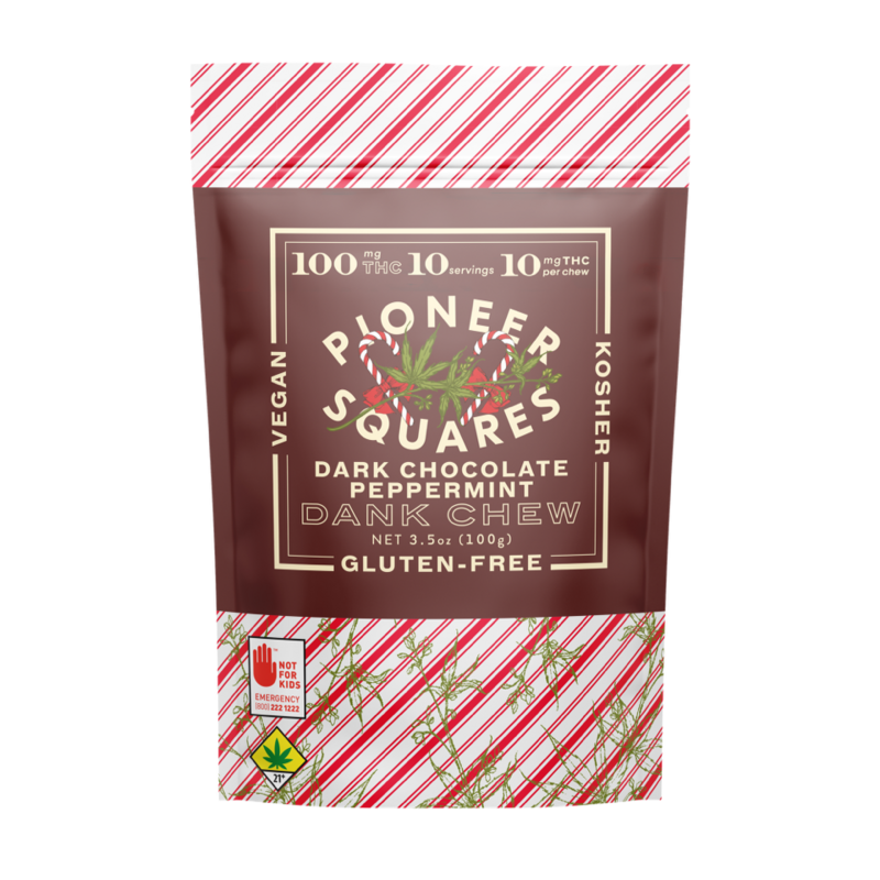 100mgTHC DARK CHOCOLATE PEPPERMINT DANK CHEW 10-Pack (Case = 20)