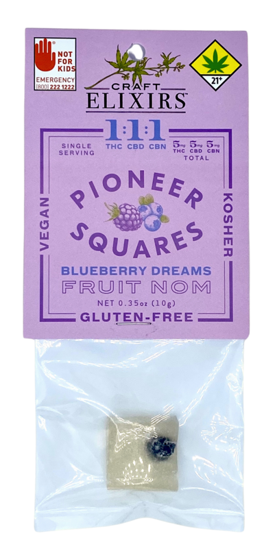 15mg BLUEBERRY DREAMS RATIO 1:1:1 5mgTHC 5mgCBD 5mgCBN = 15mg per serving (Bundles of 5)