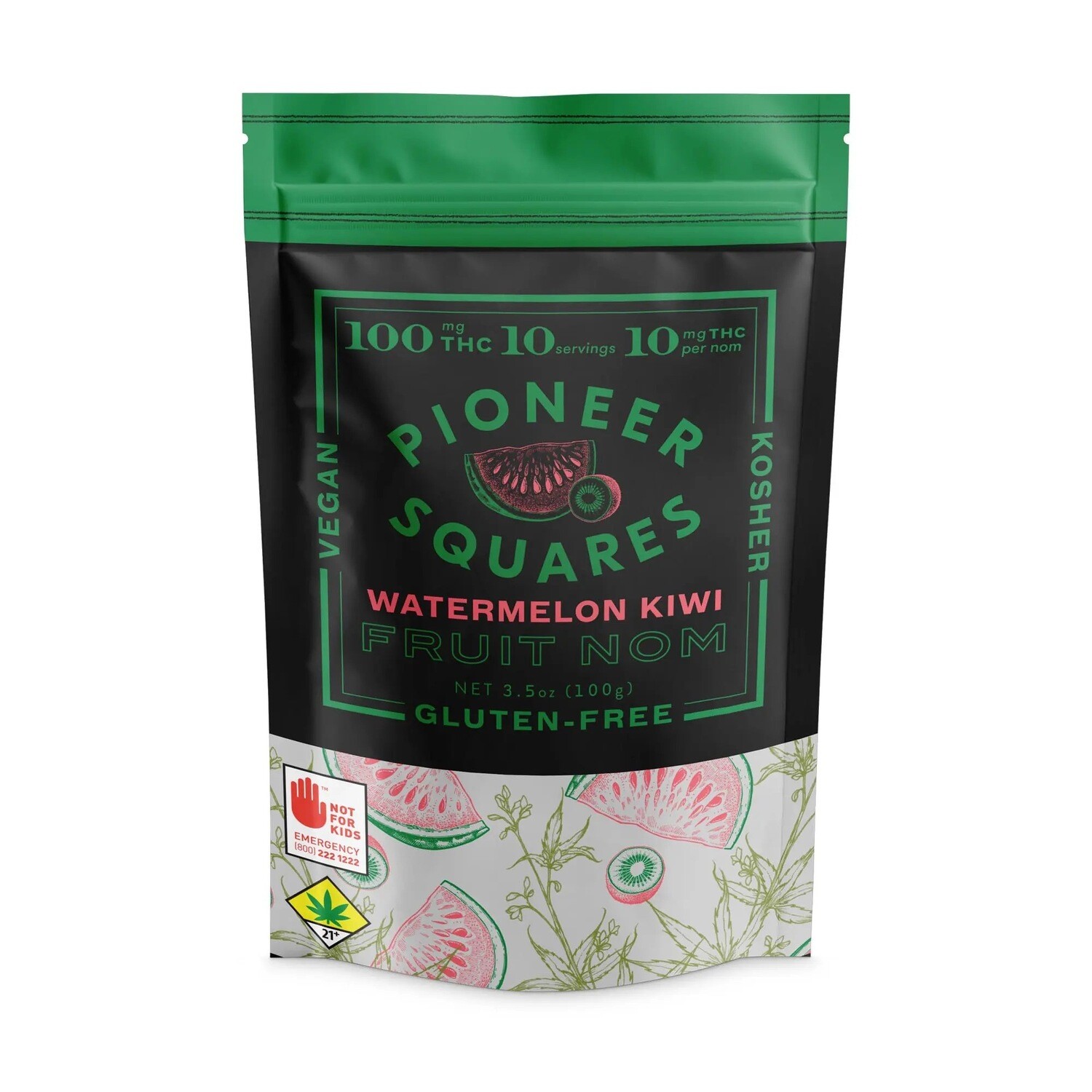 100mgTHC WATERMELON KIWI FRUIT NOM 10-Pack (Case = 20)