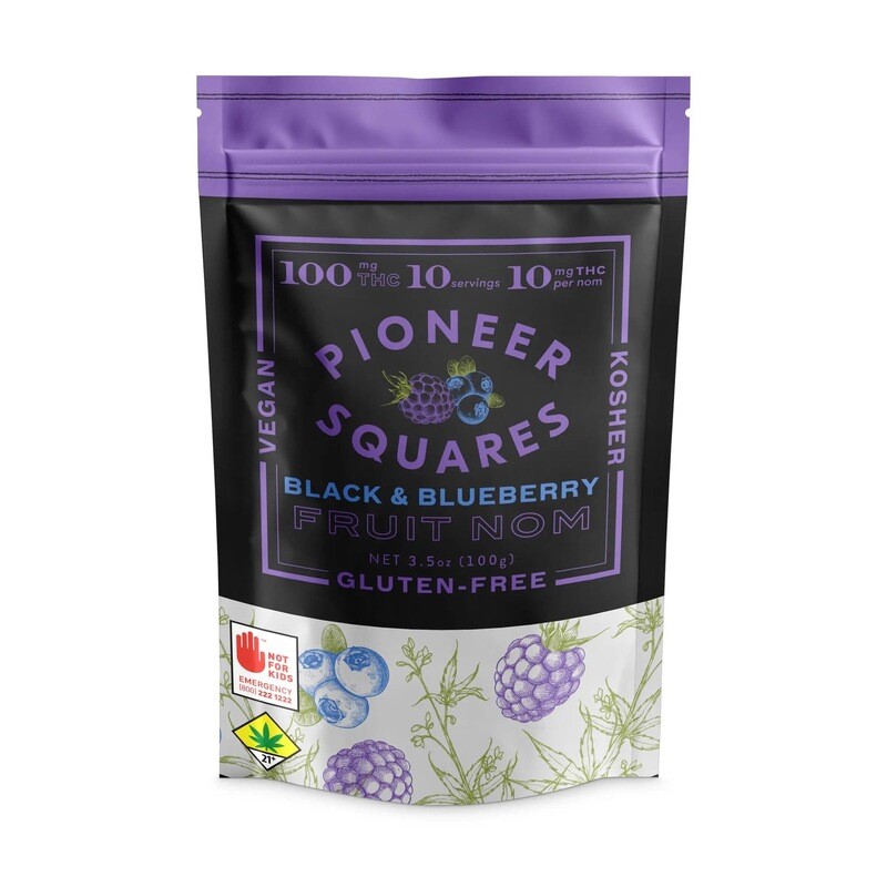 100mgTHC BLACK &amp; BLUEBERRY FRUIT NOM 10-Pack (Case = 20)