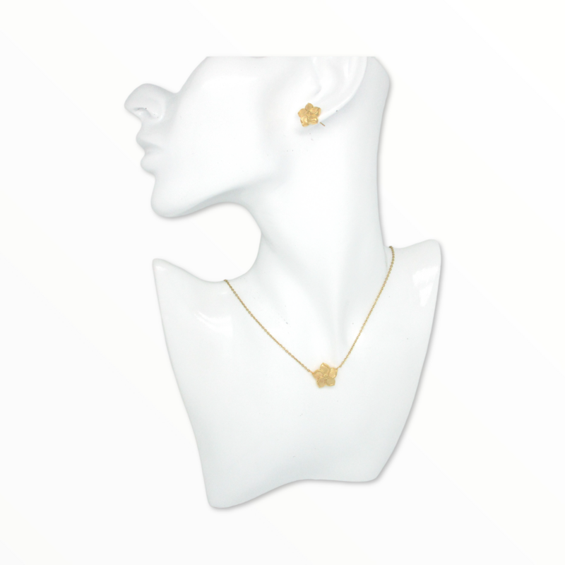 Juego Flor Acero Dorado