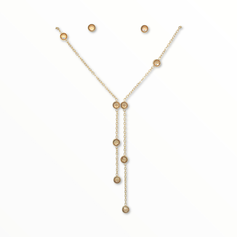 Juego Cristal Acero Dorado