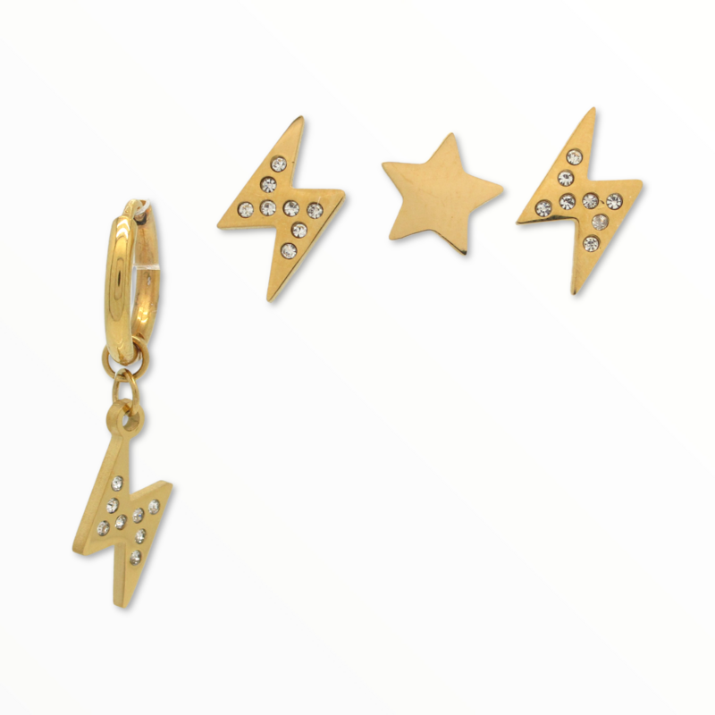 Broqueles Sky Acero Dorado