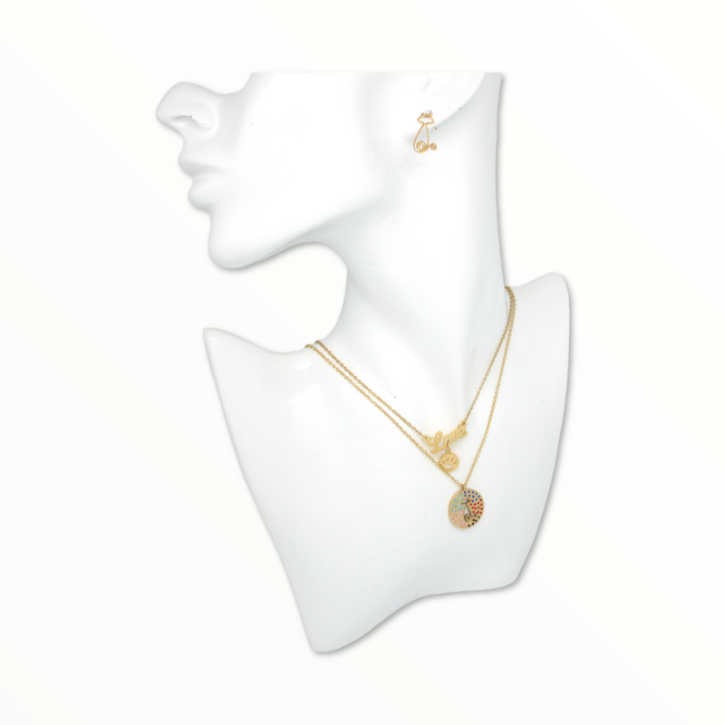Juego Gold Cat Acero Dorado