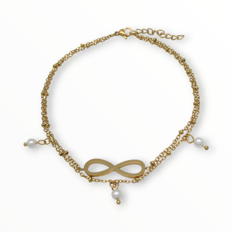 Tobillera Infinity Acero Dorado