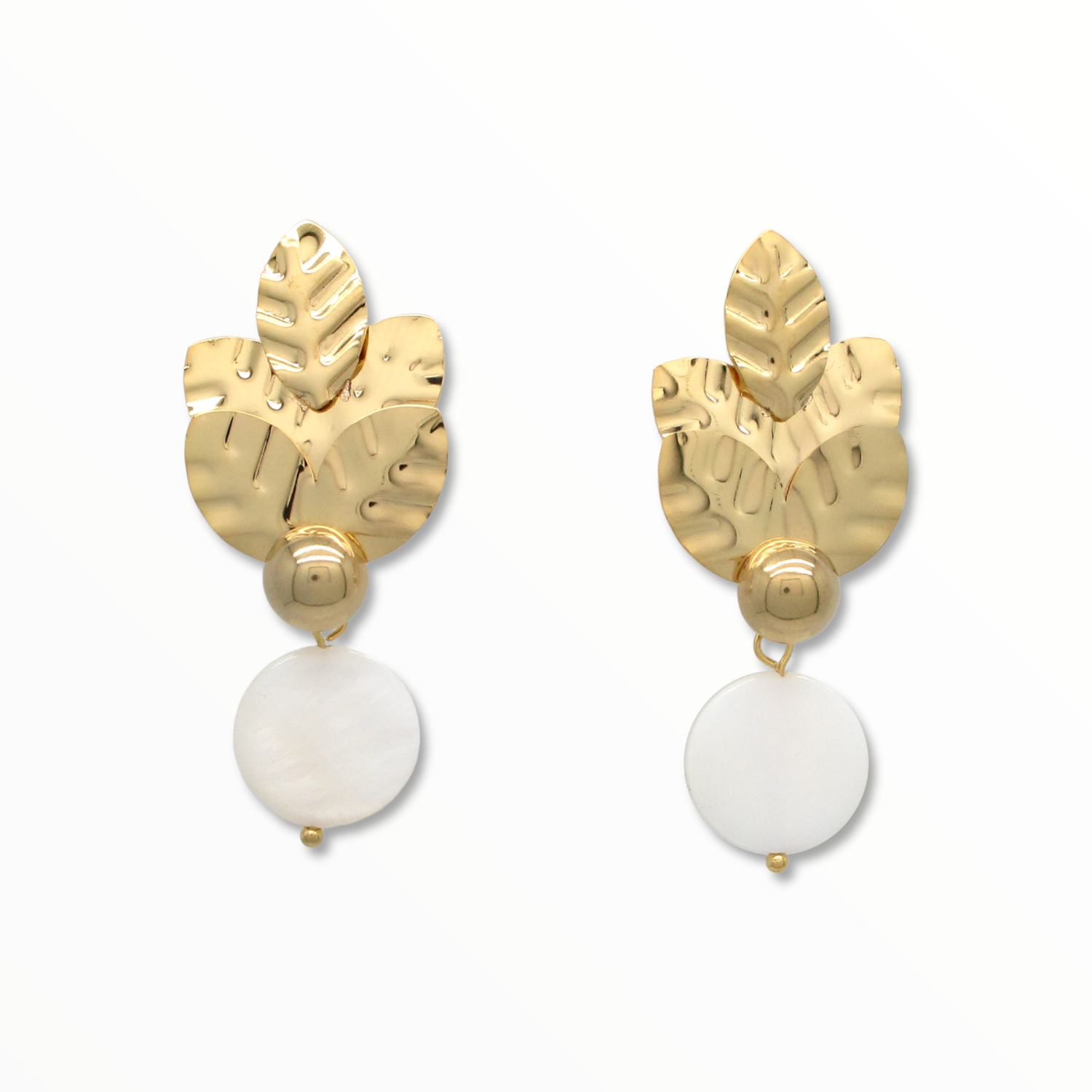 Aretes Atenea Acero Dorado