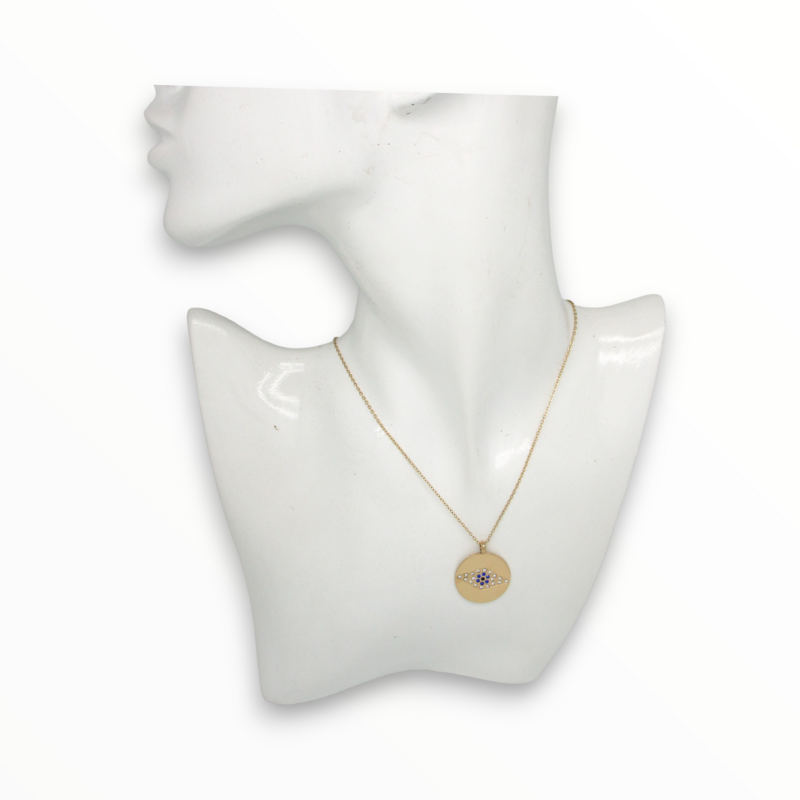 Collar Blue Eye Acero Dorado