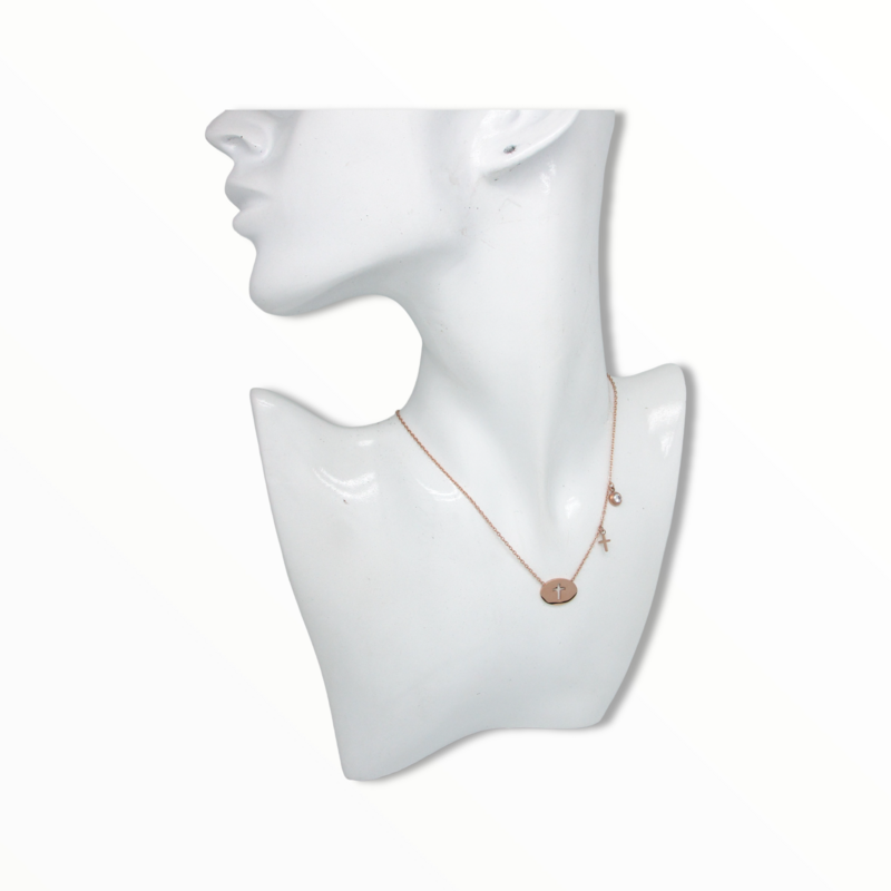 Collar Faith Acero Rosa